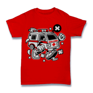 Cartoon Ambulance Character Shirt Mockup