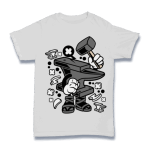 Cartoon Blacksmith Anvil Character Shirt Mockup