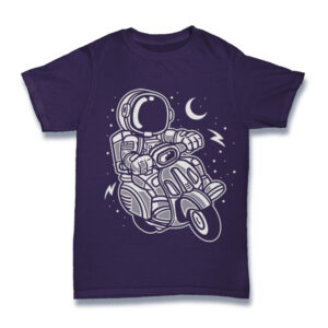 Astronaut Riding Motor Scooter Shirt Mockup