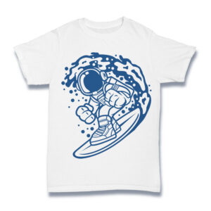 Astronaut Surfing Shirt Mockup