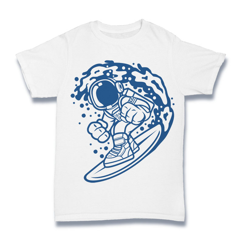 Astronaut Surfing Shirt Mockup