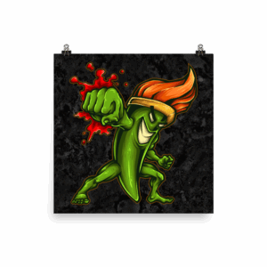 Paintbrush Fighter Art Print Mockup