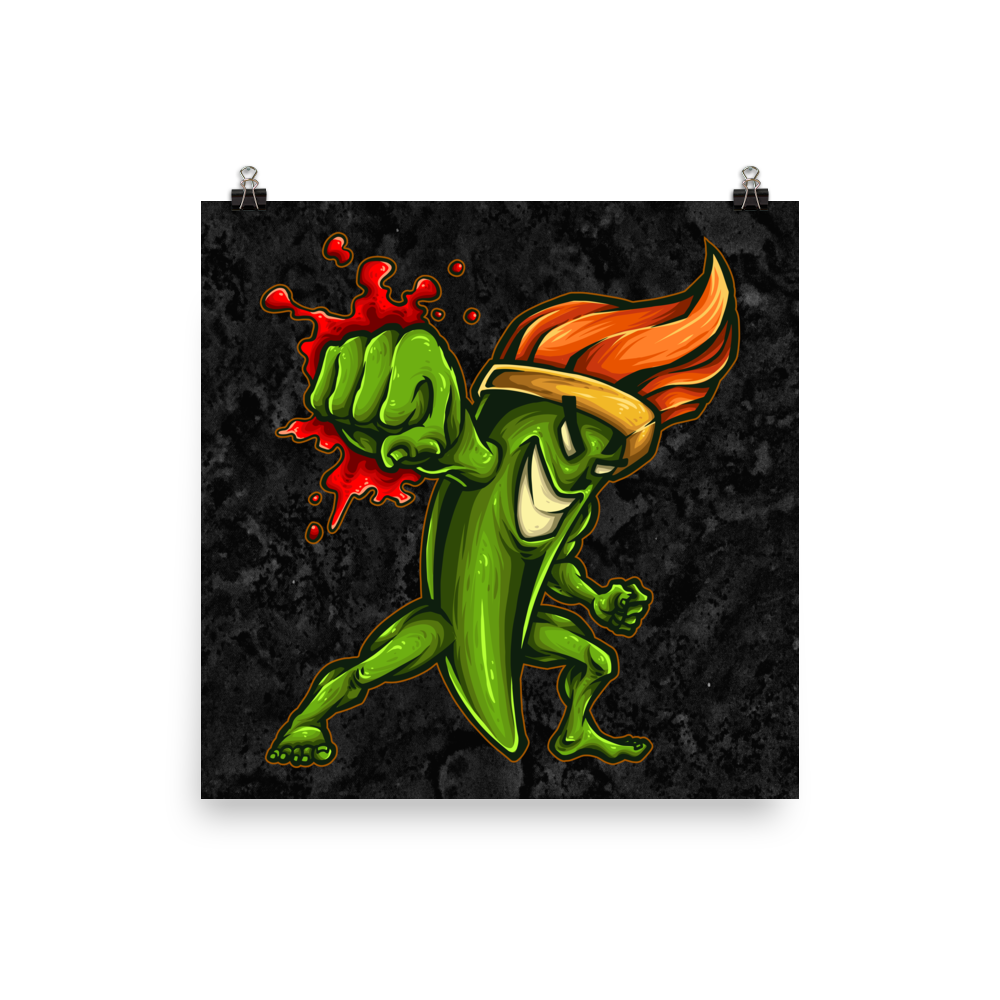 Paintbrush Fighter Art Print Mockup