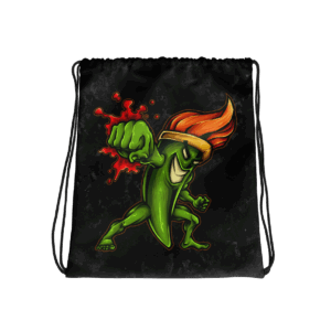 Paintbrush Fighter Drawstring Bag Mockup