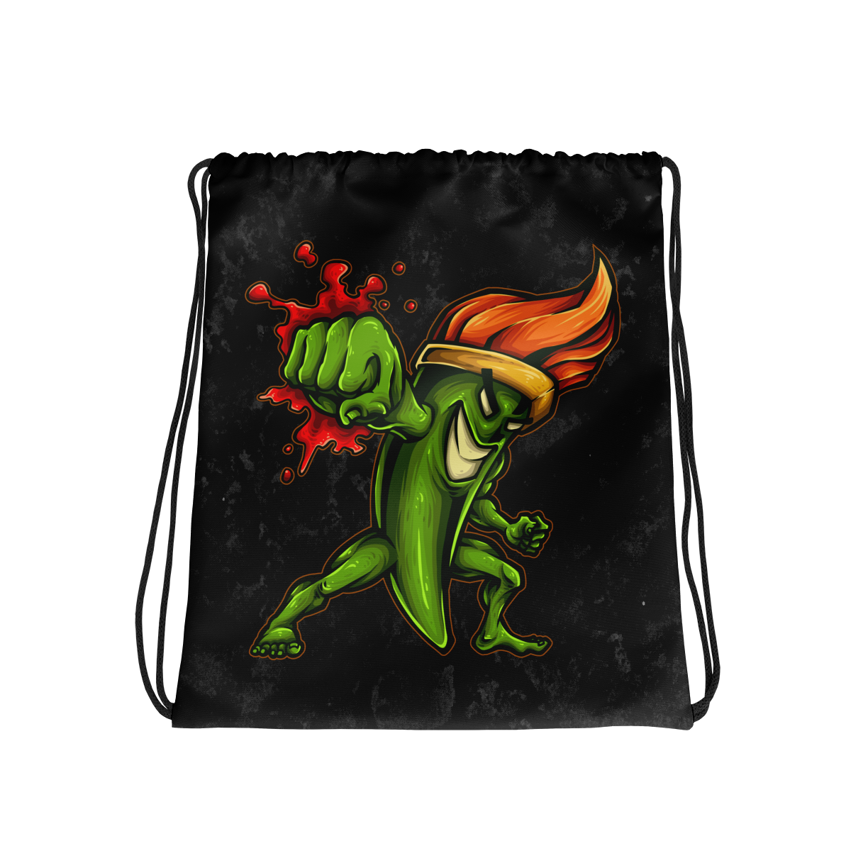 Paintbrush Fighter Drawstring Bag Mockup