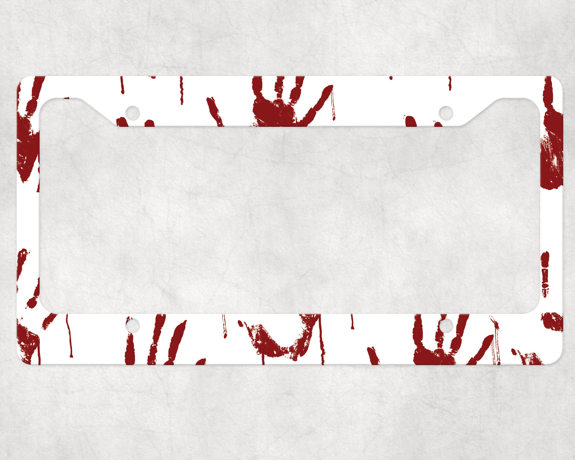 Bloody Handprint License Plate Frame Mockup