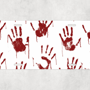Bloody Handprints License Plate Mockup