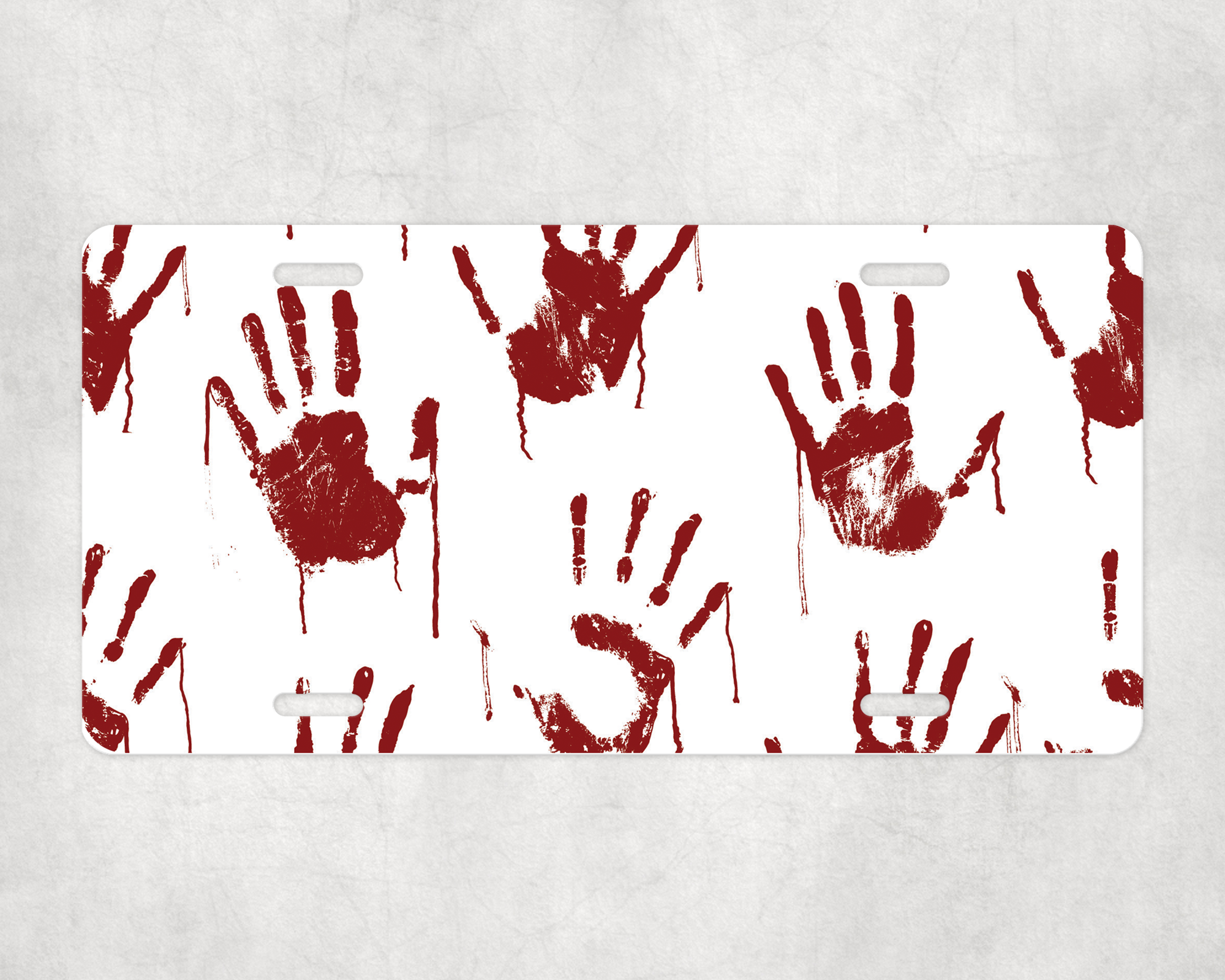 Bloody Handprints License Plate Mockup