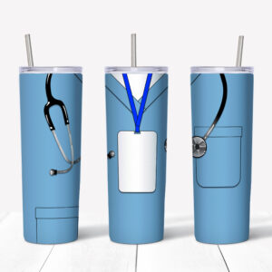Nurse Uniform Tumbler Blue Mockup