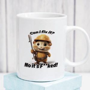 Funny Construction Worker Mug Mockup