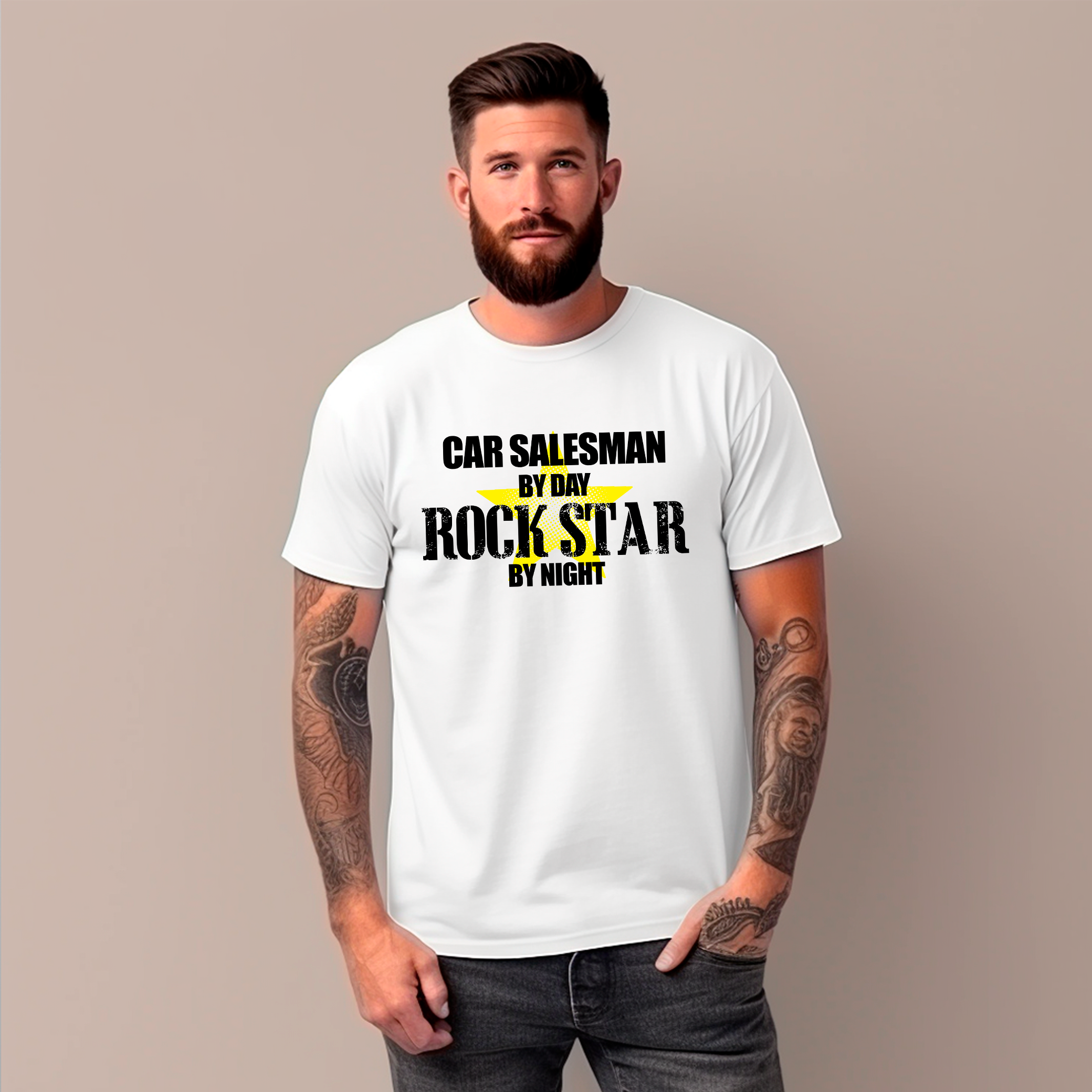 Car Salesman by Day Rock Star by Night Shirt Mockup