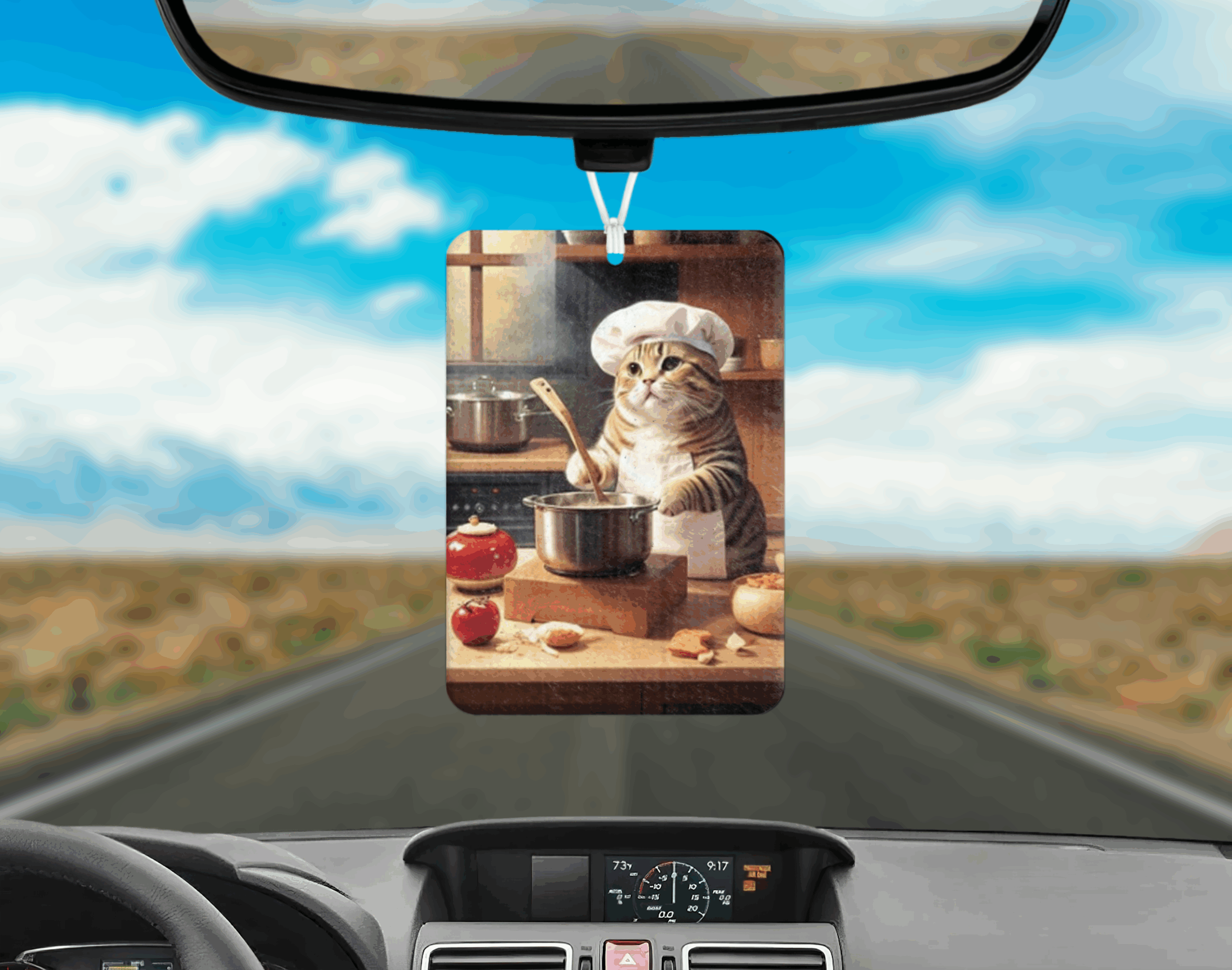 Chef Kitty Air Freshener Mockup