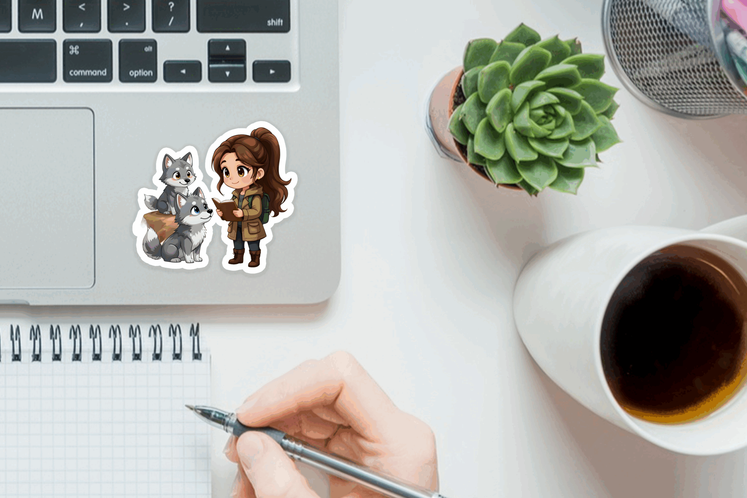 Chibi Animal Behaviorist Sticker Mockup
