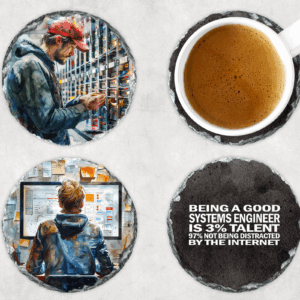 Computer engineer coasters mockup