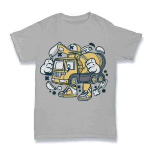 Cartoon Cement Truck Character Shirt Mockup
