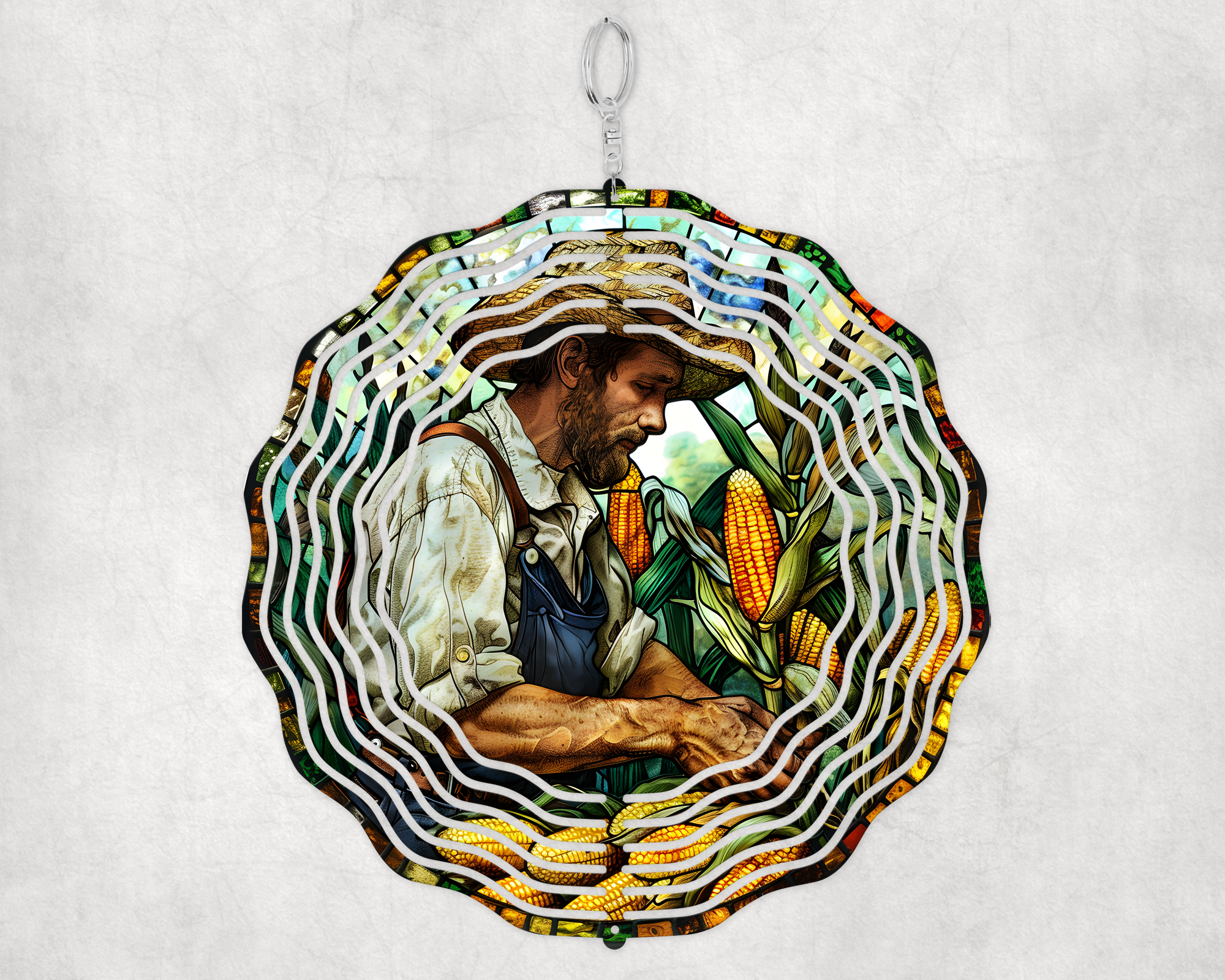 Corn Farmer Wind Spinner Mockup