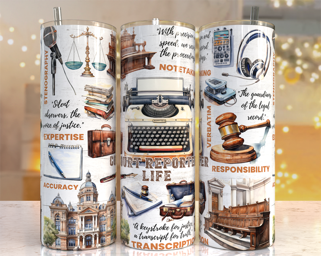 Court Reporter Life Tumbler Mockup