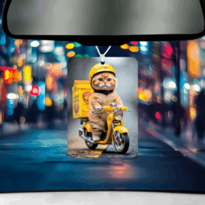 Delivery Kitty Air Freshener Mockup