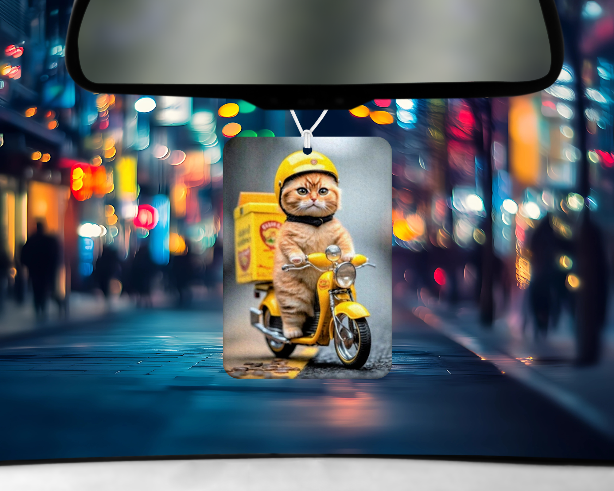 Delivery Kitty Air Freshener Mockup