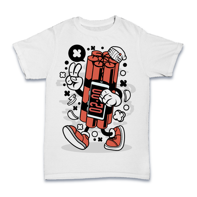 Cartoon Dynamite Character Shirt Mockup