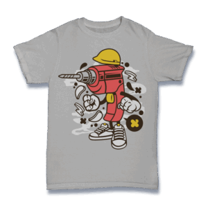 Cartoon Drill Character Shirt Mockup