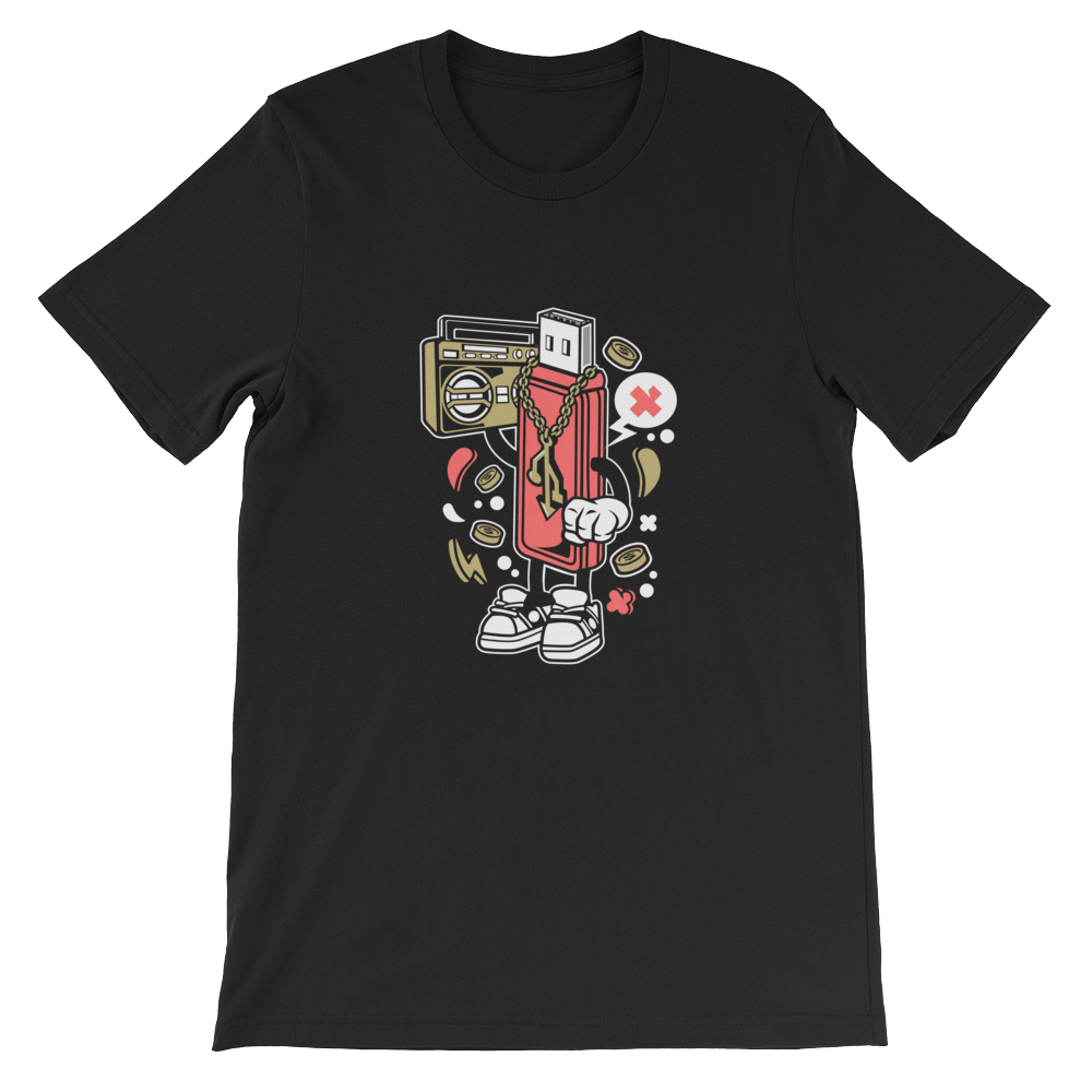 Cartoon USB Character Shirt Mockup