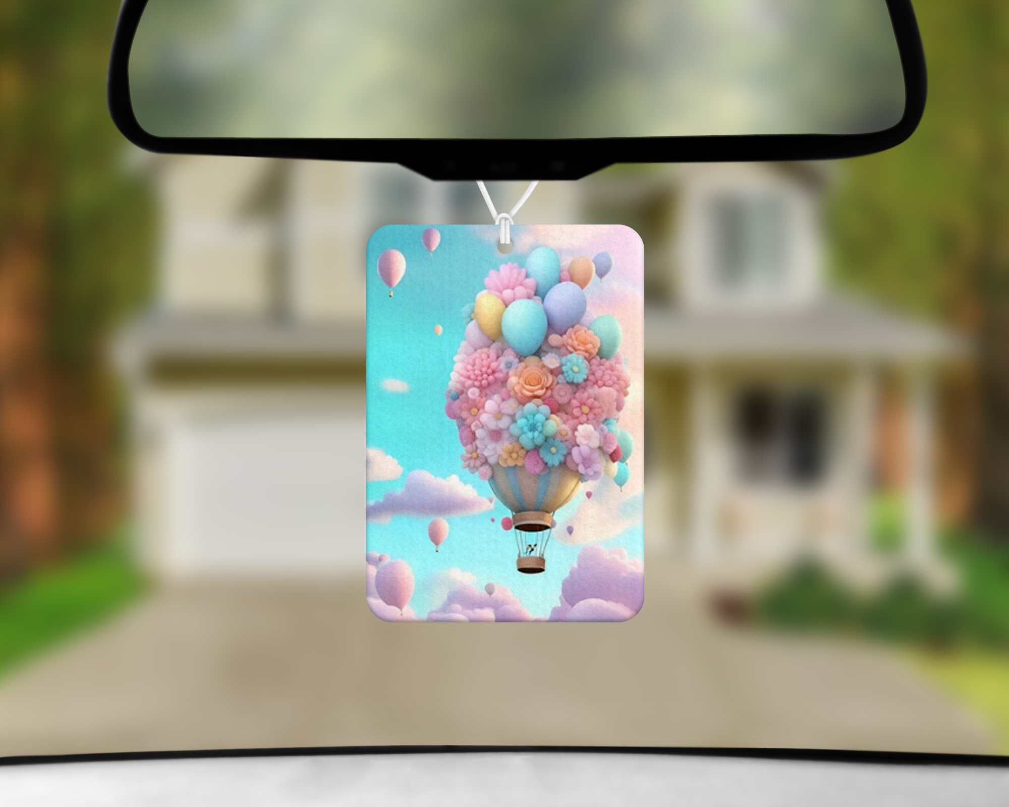 Floral Hot Air Balloon Air Freshener Mockup