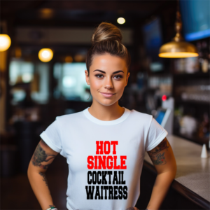Single Cocktail Waitress Shirt Mockup