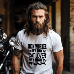 Iron Worker By Day Cat Lover By Night Shirt Mockup