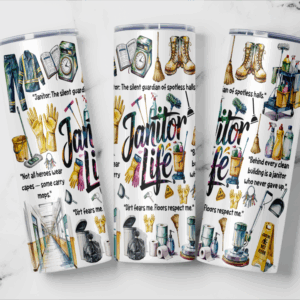 Janitor Life Tumbler Mockup