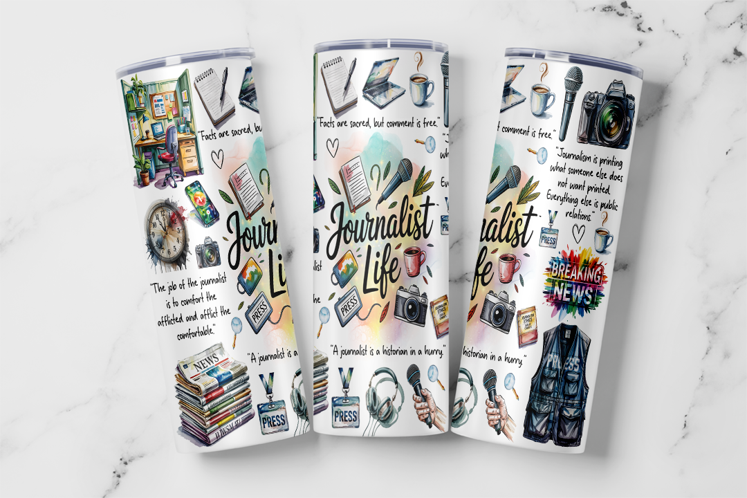 Journalist Life Tumbler Mockup