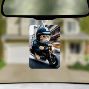 Motorcycle Police Cat Air Freshener Mockup