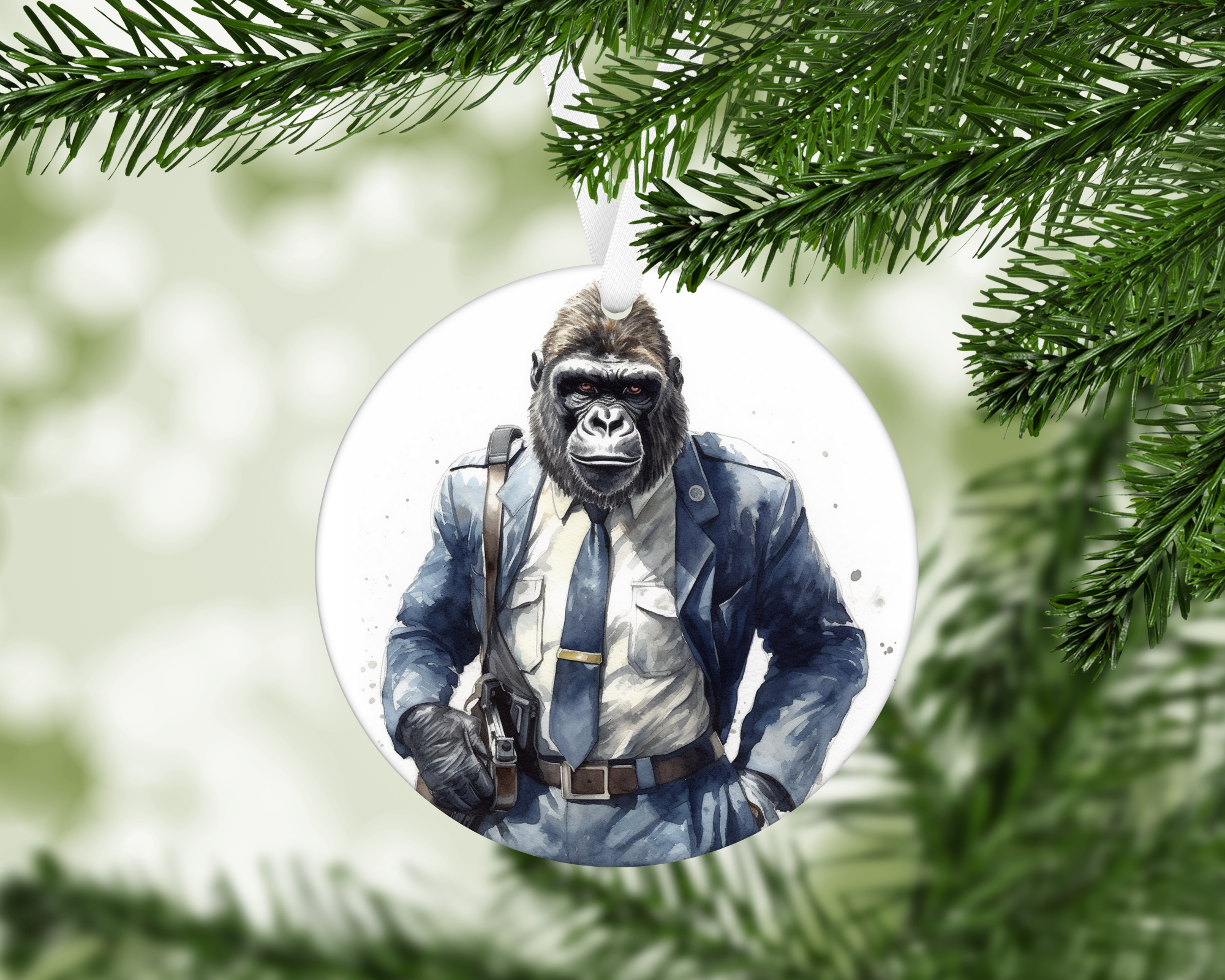 Detective Gorilla Ornament Mockup
