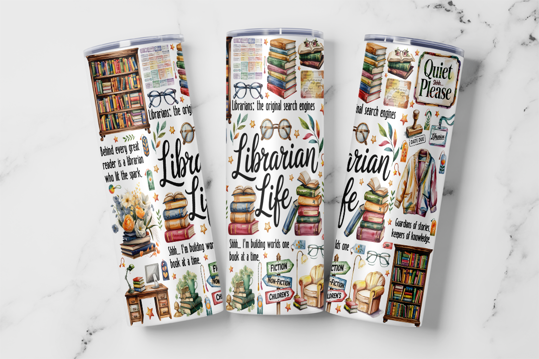Librarian Life Tumbler Mockup
