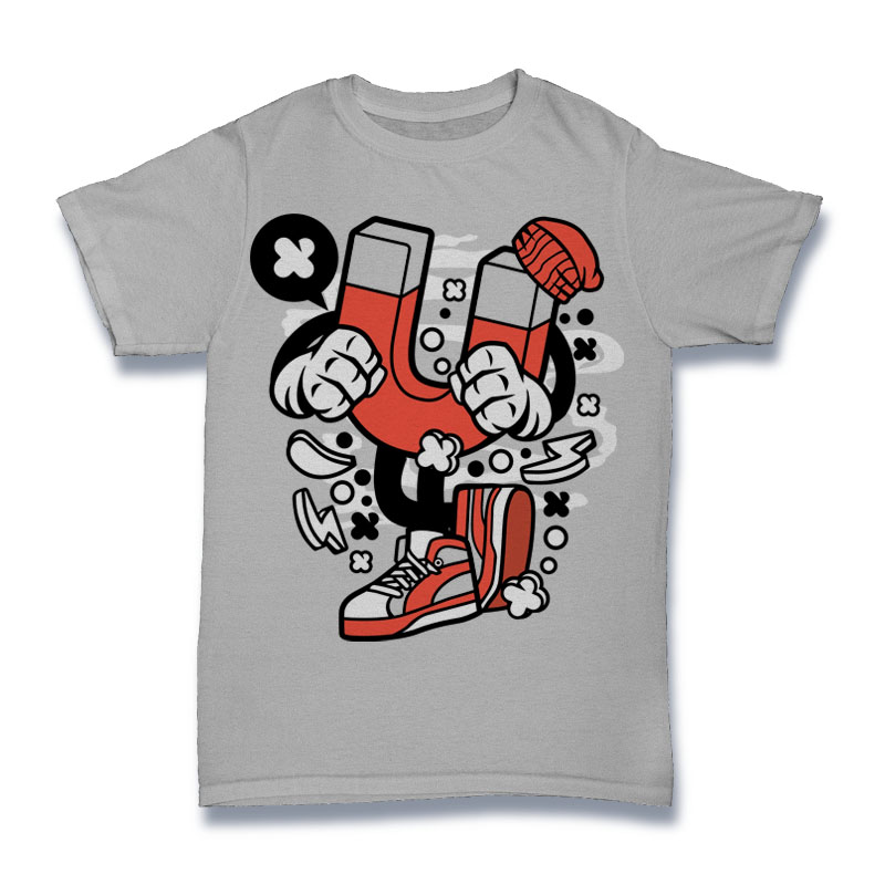 Cartoon Magnet Character Shirt Mockup