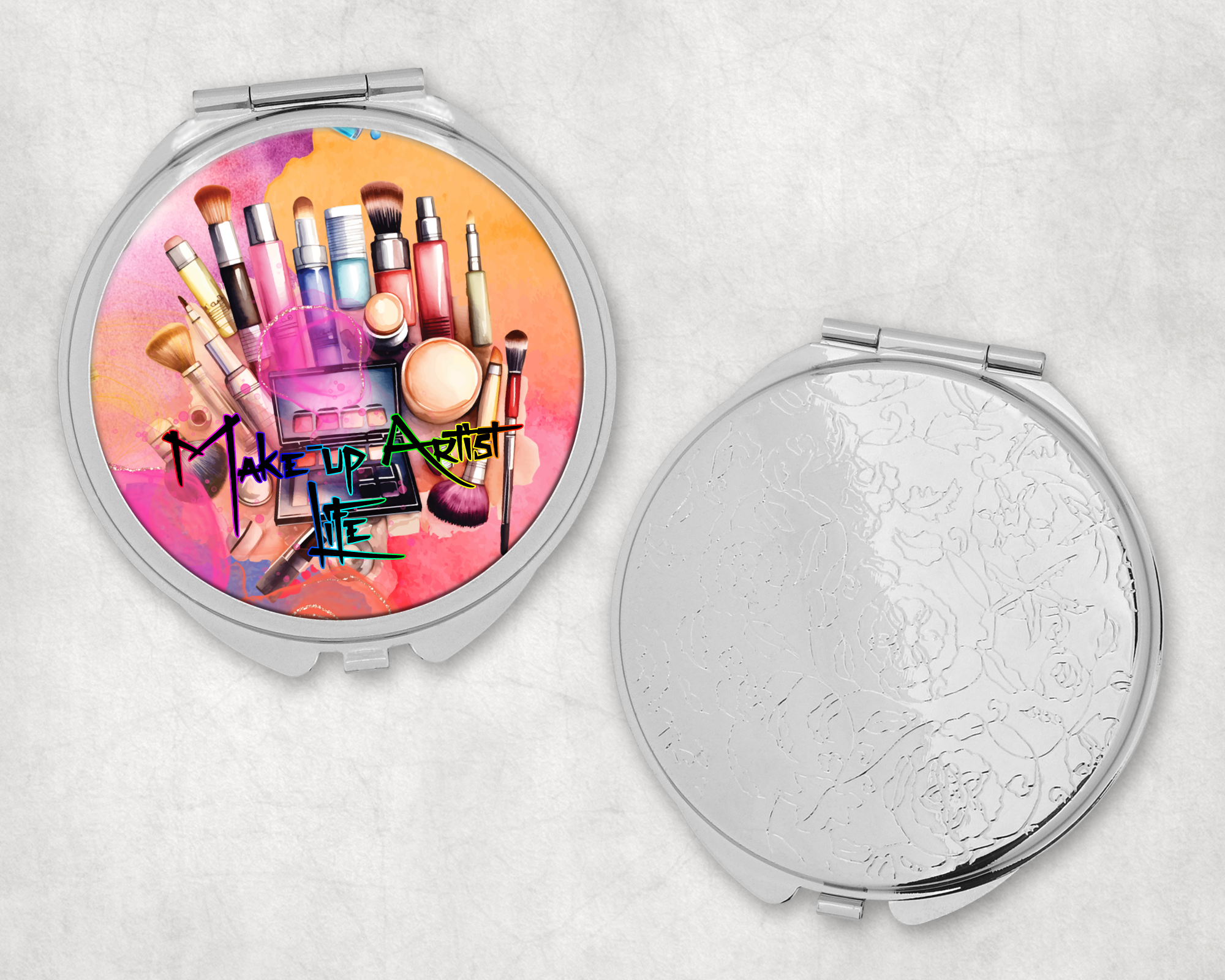 Make-up Artist Mirror Compact Mockup