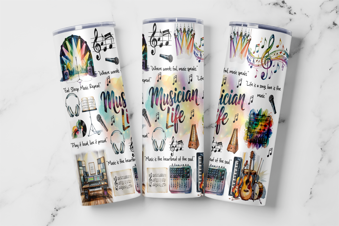 Musician Life Tumbler Mockup