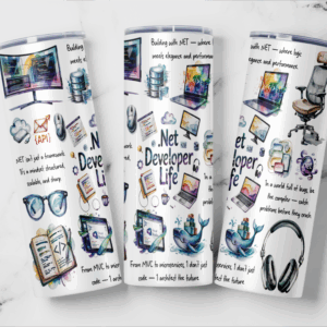 .NET Developer Life Tumbler Mockup
