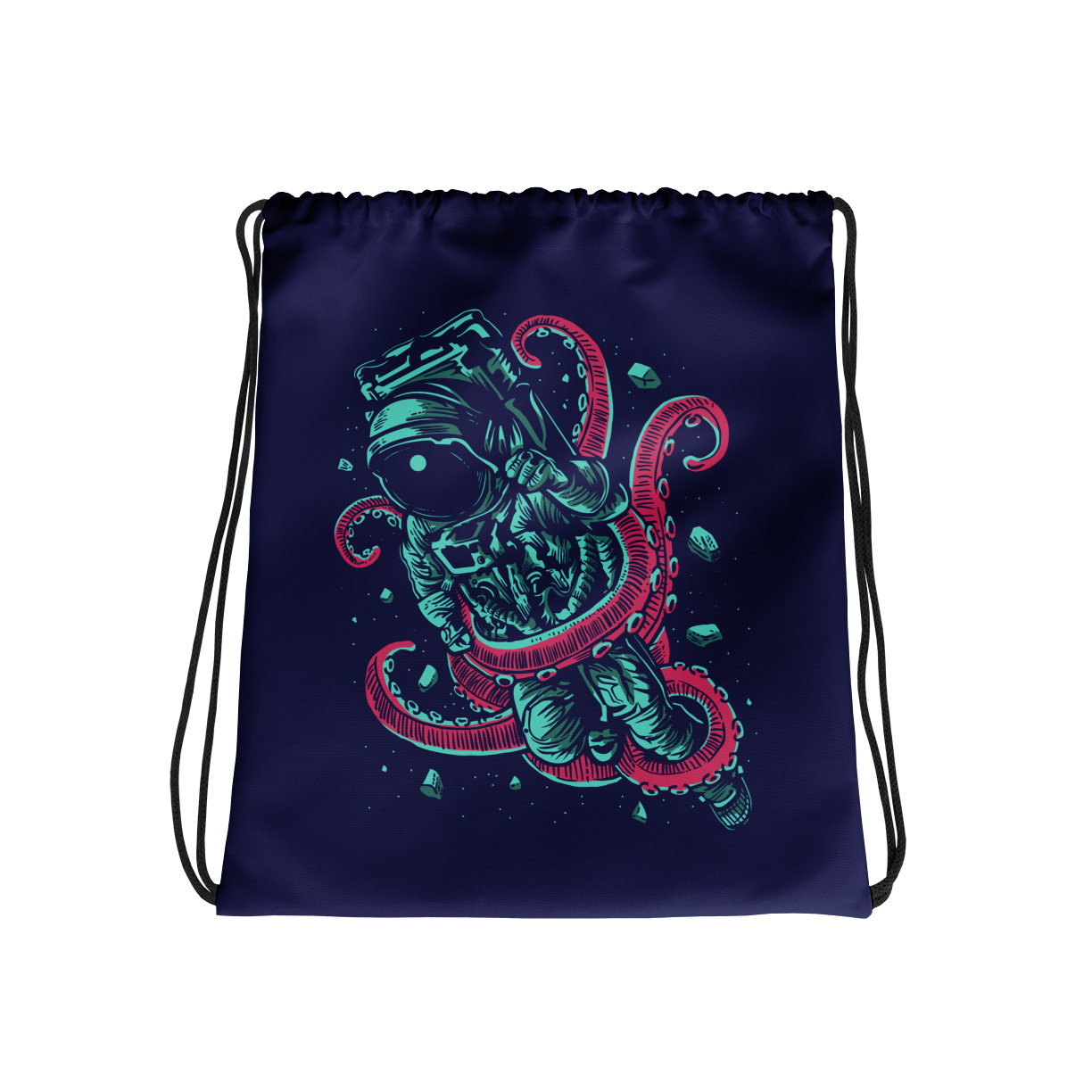 Astronaut and Octopus Drawstring Bag Mockup