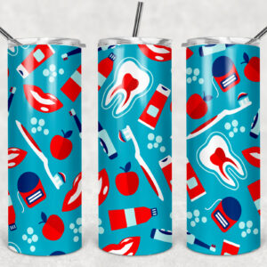 Dental Care Pattern Tumbler Mockup