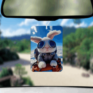 Bunny Aviator Car Air Freshener Mockup