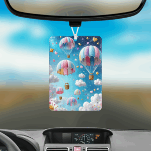 Parachute Basket Dreams Car Air Freshener Mockup