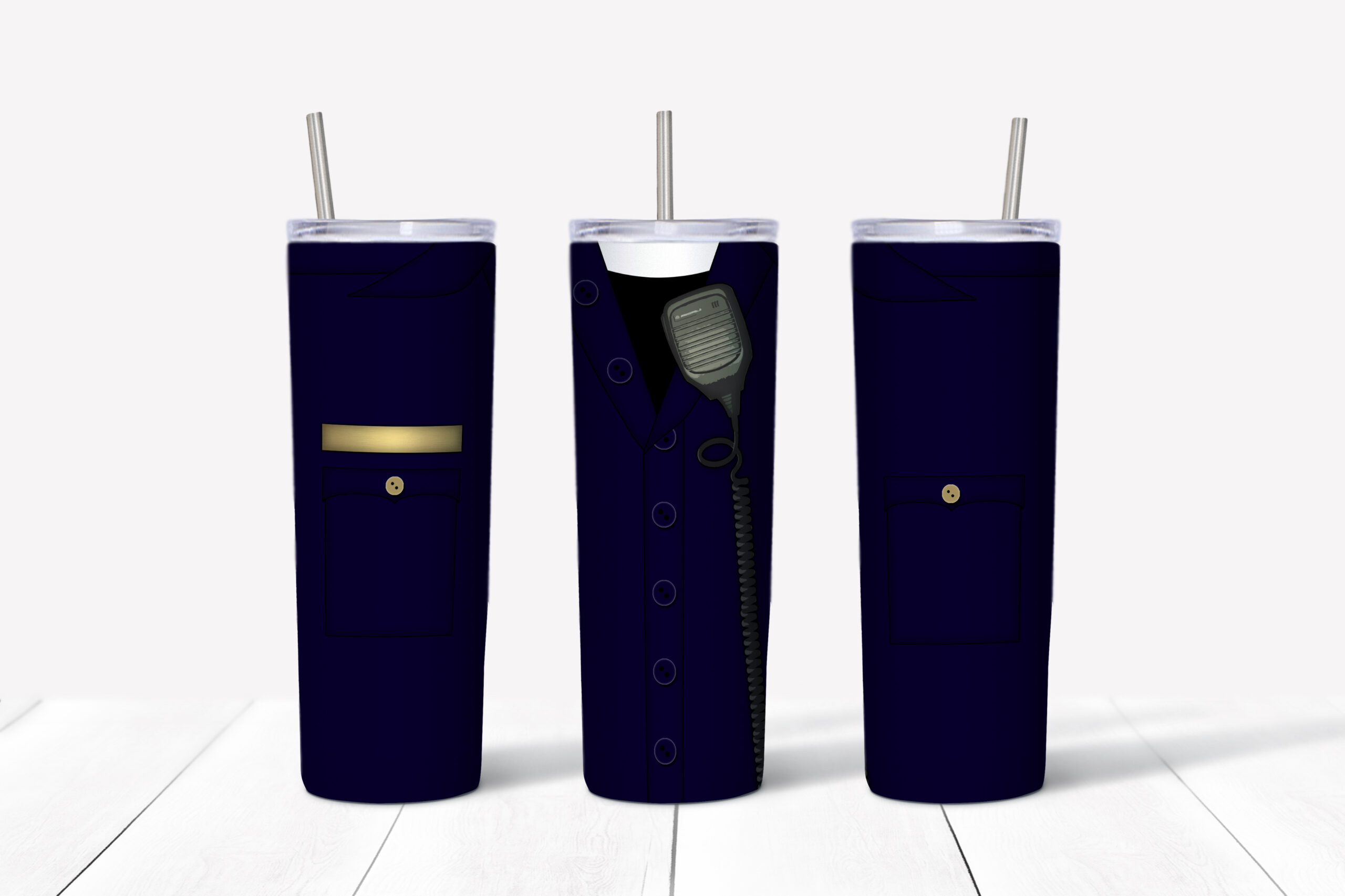 Police Uniform Blues Tumbler Mockup