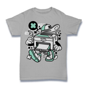 Cartoon Printer Character Shirt Mockup