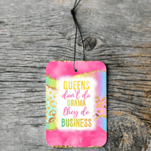 Queen's Do Business Car Air Freshener Mockup