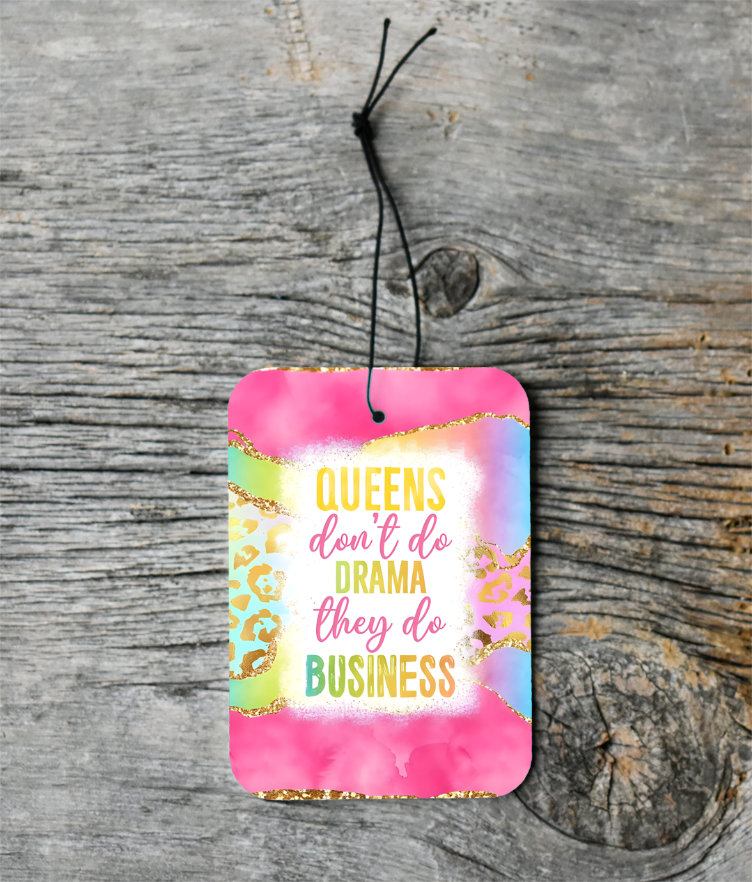 Queen's Do Business Car Air Freshener Mockup