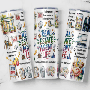 Real Estate Agent Life Tumbler Mockup