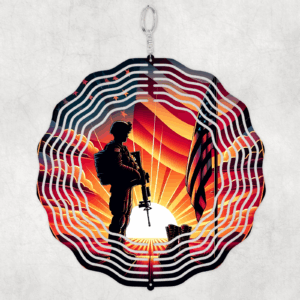 Patriotic Soldier Wind Spinner Mockup