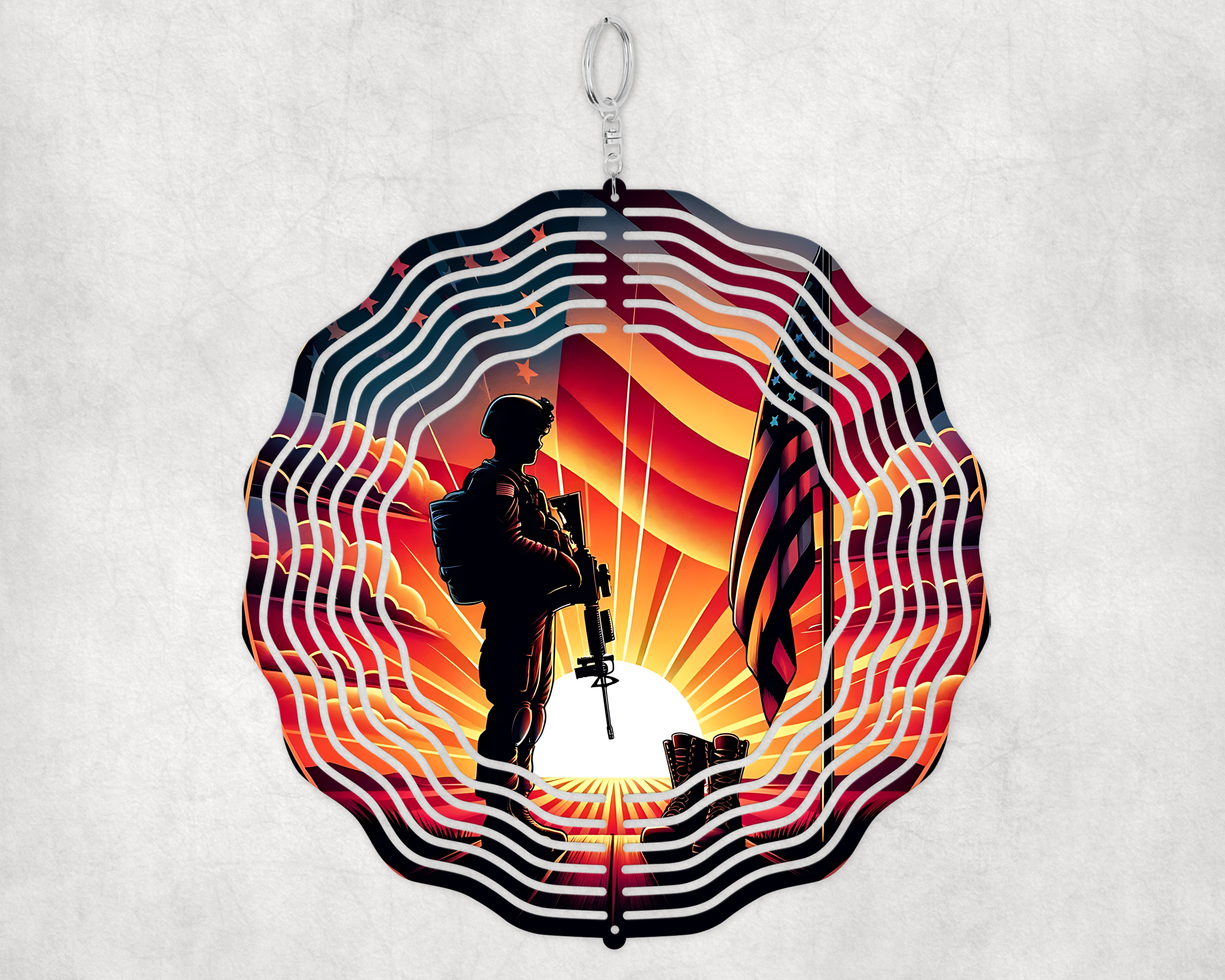 Patriotic Soldier Wind Spinner Mockup