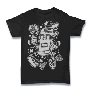 Cartoon Smartphone Character Shirt Mockup